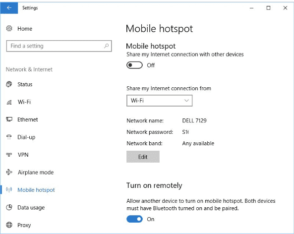 Enable ICS on windows for sharing internet over WI FI