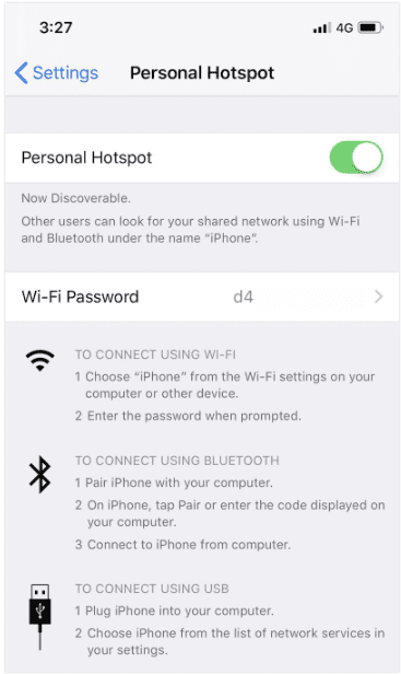 Ways of sharing internet connection on apple devices